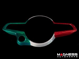 Alfa Romeo Stelvio Steering Wheel Trim - Carbon Fiber - Italian Theme - Center Trim Piece - Feroce Carbon - '20+ Alfa Romeo Stelvio Steering Wheel Trim - Carbon Fiber - Italian Theme - Center Trim Piece - Feroce Carbon - '20+